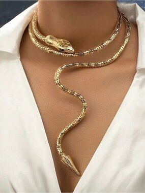 Gold Snake Decor / Reptile Accent - Gold